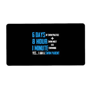 I Love Swimming - Swim Parent Design Label