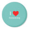 I love Swimming Typography & Red Heart Mint Green
