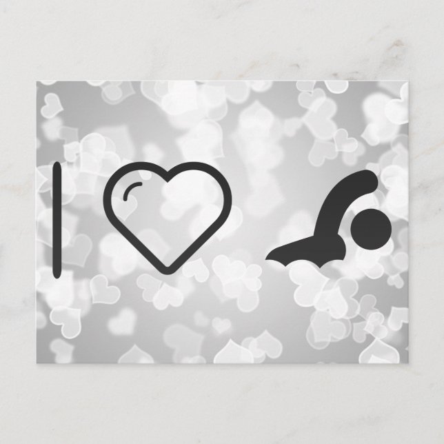 I Love Swimmings Postcard (Front)