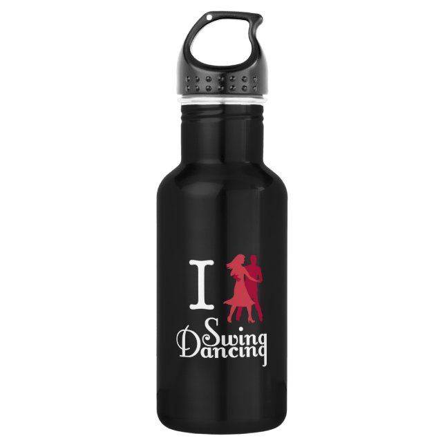 I Love Swing Dancing Water Bottle (Front)