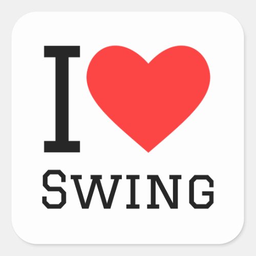 I love swing square sticker