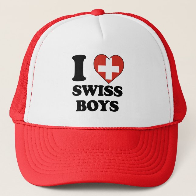 I love Swiss Boys Trucker Hat (Front)
