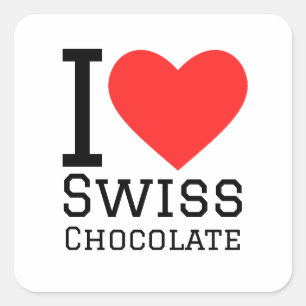I love Swiss chocolate Square Sticker