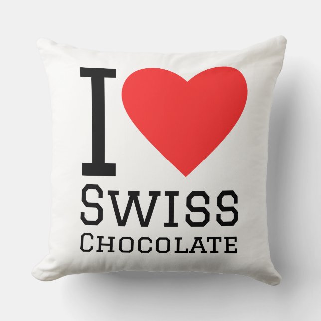 I love Swiss chocolate Throw Pillow (Front)