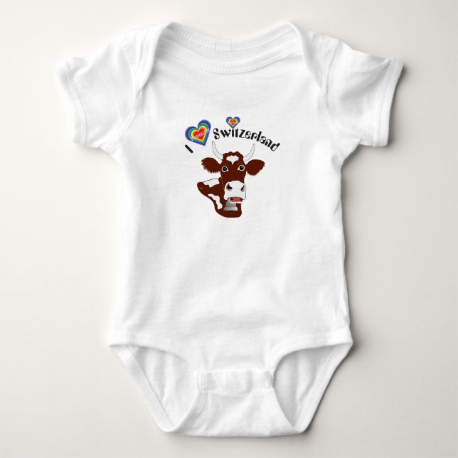 I love Switzerland Baby Body Baby Bodysuit (Front)