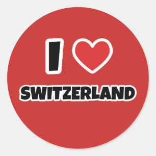 I love Switzerland Classic Round Sticker