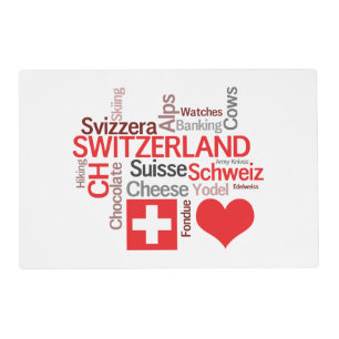 I Love Switzerland - Favorite Swiss Things Placemat