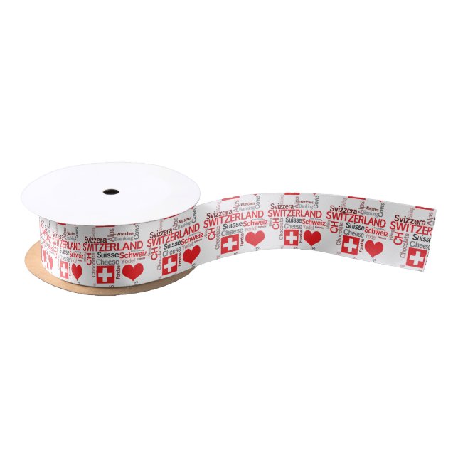 I Love Switzerland - Favorite Swiss Things Satin Ribbon (Spool)