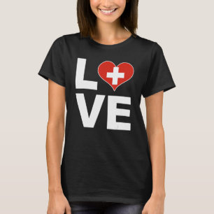 I Love Switzerland Heart Flag Switzerland T-Shirt