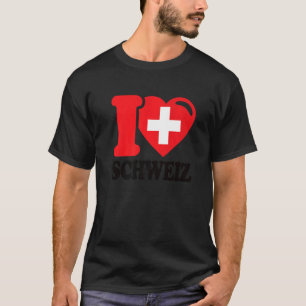 I Love Switzerland Homeland Swiss Flag Switzerland T-Shirt