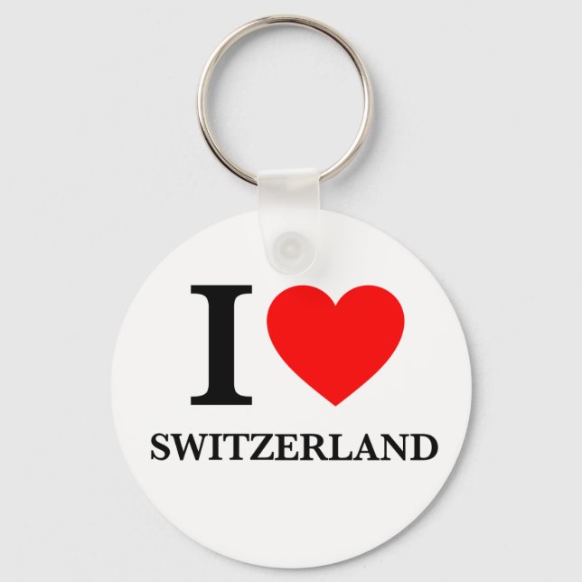 I Love Switzerland Keychain (Front)