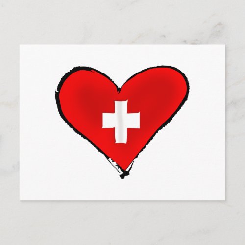 I love Switzerland Swiss flag heart design gifts Postcard