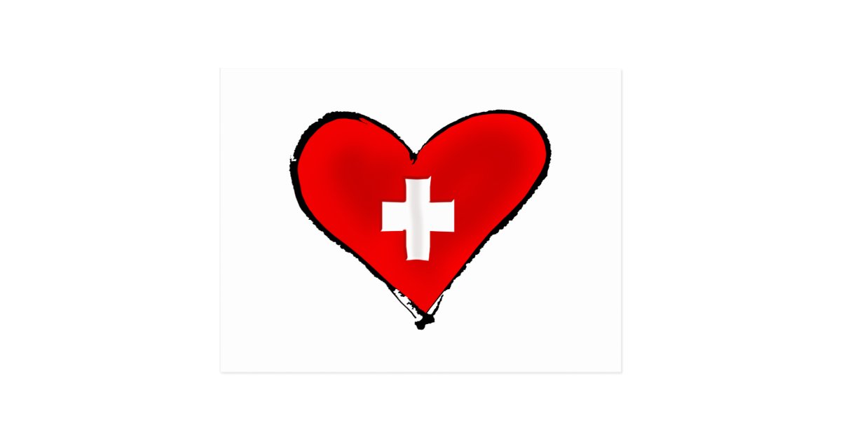 I love Switzerland Swiss flag heart design gifts Postcard | Zazzle.com