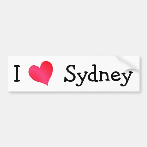 I Love Sydney Bumper Sticker