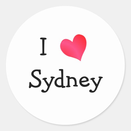 I Love Sydney Classic Round Sticker