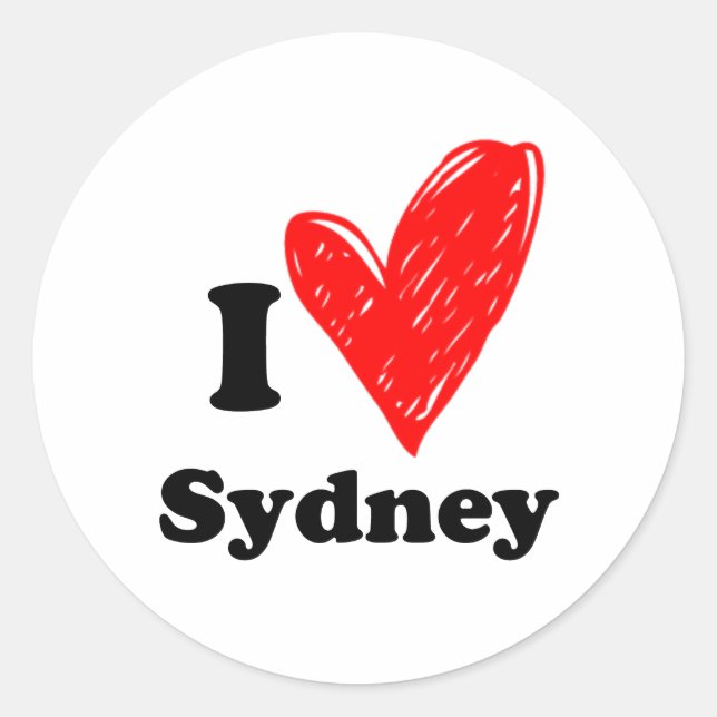 I love Sydney Classic Round Sticker (Front)