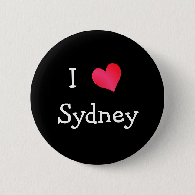 I Love Sydney Pinback Button (Front)