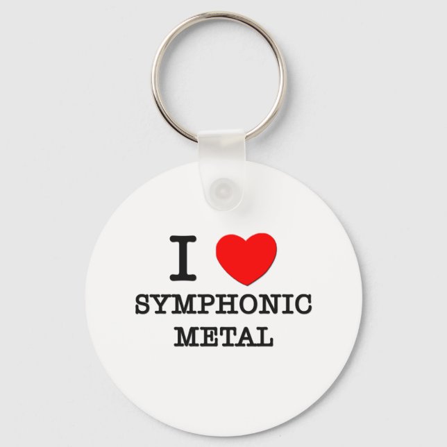I Love Symphonic Metal Keychain (Front)