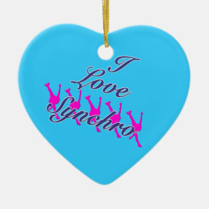 I Love Synchro Ornament - Your Name on Back