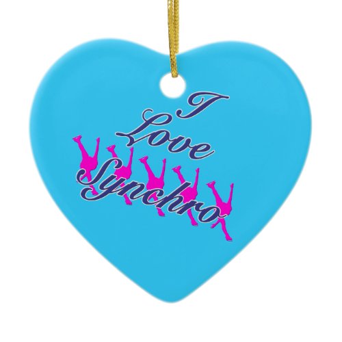 I Love Synchro Ornament - Your Name on Back