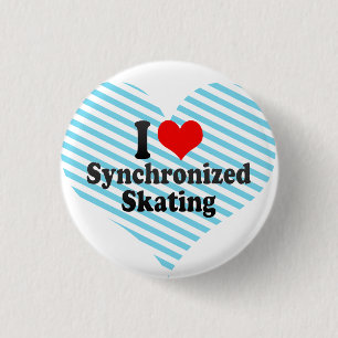 I love Synchronized Skating Pinback Button