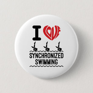 I Love Synchronized Swimming Button