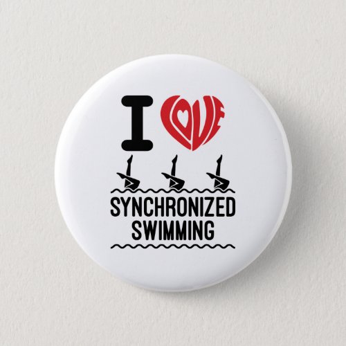 I Love Synchronized Swimming Button