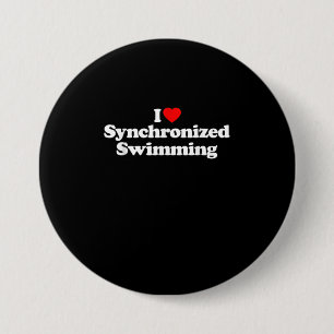 I Love Synchronized Swimming Heart Souvenir Funny Button
