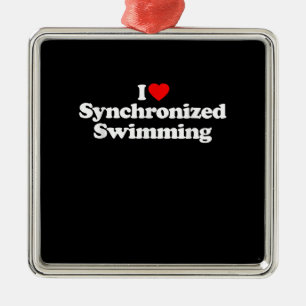 I Love Synchronized Swimming Heart Souvenir Funny Metal Ornament