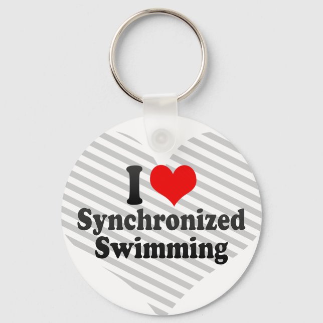 I love Synchronized Swimming Keychain (Front)
