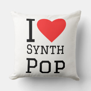 I love synth pop square sticker throw pillow