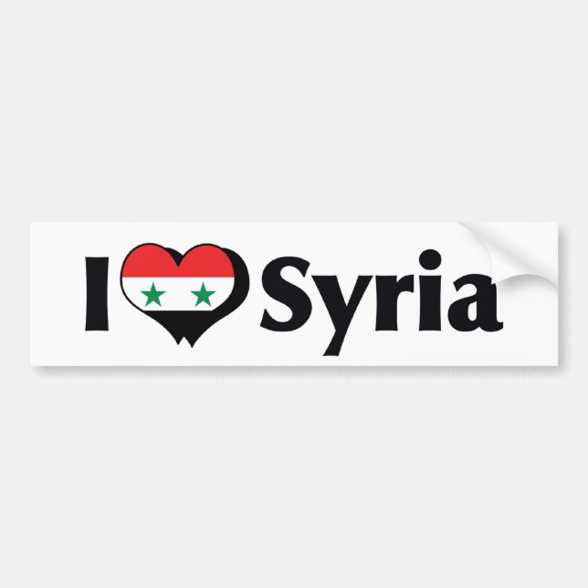 I Love Syria Flag Bumper Sticker (Front)
