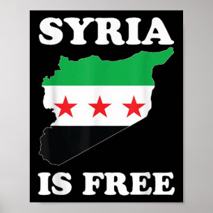 I Love Syria Is Free Syrian Map New Syrian Flag Poster