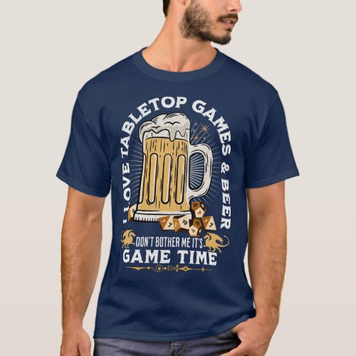 I love Tabletop Games and Beer Distressed Look T_Shirt