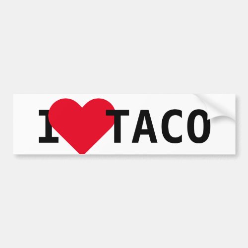 I Love Taco Bumper Sticker