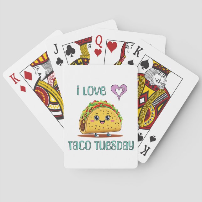 I Love Taco Tuesday Poker Cards (Back)