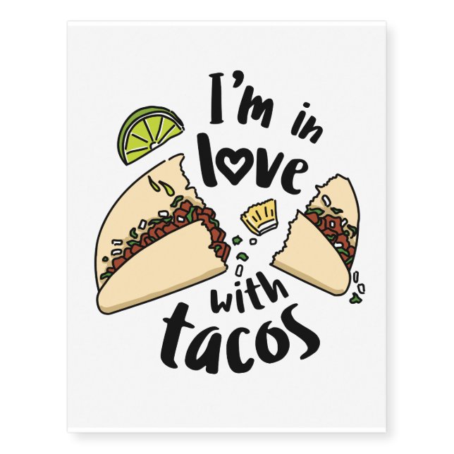 I love tacos al pastor temporary tattoos (Front)