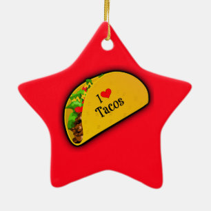 I Love Tacos Ceramic Ornament