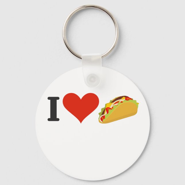 I Love Tacos For Taco Lovers Keychain (Front)