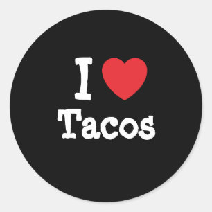I love Tacos heart T-Shirt Classic Round Sticker