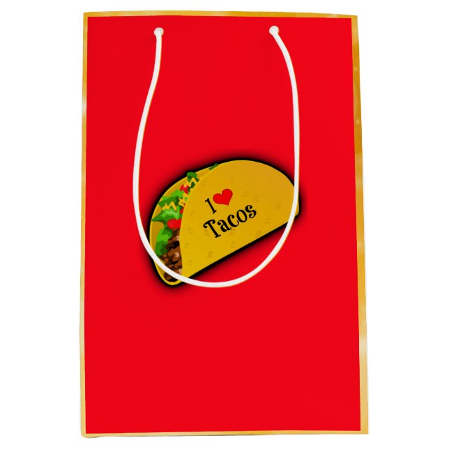 I Love Tacos Medium Gift Bag (Front)