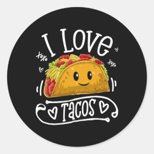I Love Tacos T Shirt Cinco De Mayo Women Men Kids  Classic Round Sticker