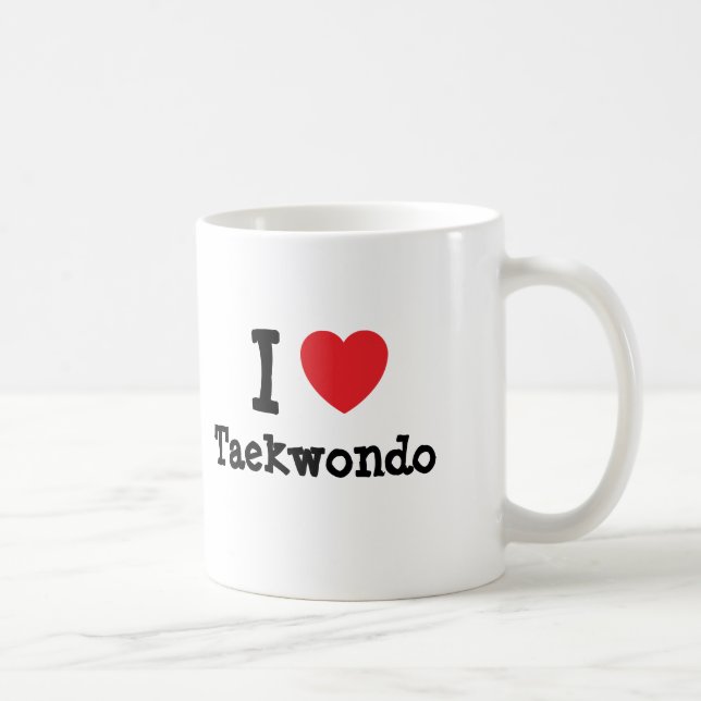 I love Taekwondo heart custom personalized Coffee Mug (Right)