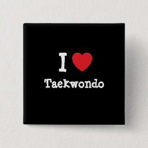 I love Taekwondo heart custom personalized Pinback Button