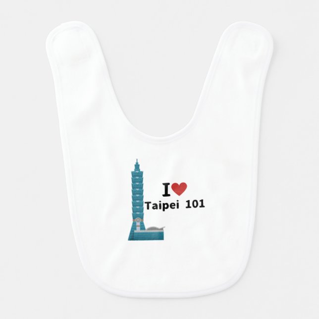 I love taipei 101 baby bib (Front)
