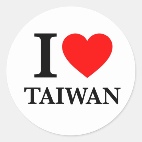 I Love Taiwan Classic Round Sticker