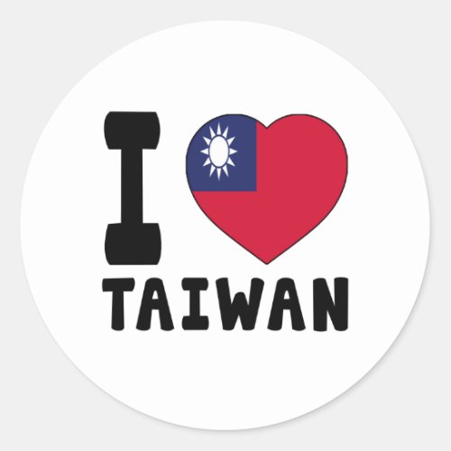 I Love Taiwan Classic Round Sticker