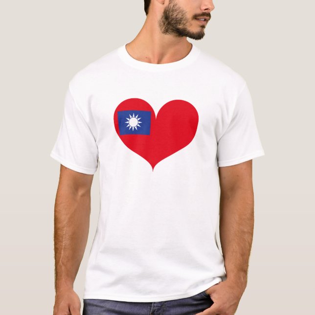 I Love Taiwan Flag T-Shirt (Front)