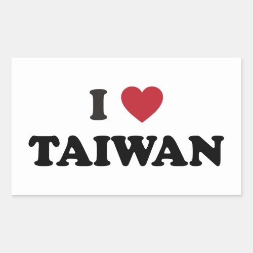 I Love Taiwan Rectangular Sticker