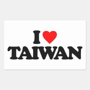 I LOVE TAIWAN RECTANGULAR STICKER